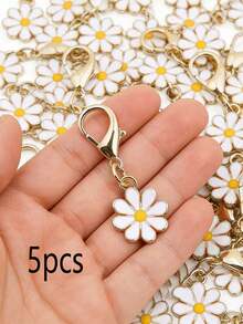 5/10/15pcs Fashionable Daisy Flower Decorative Keychain, Mother's Day Gift, St. Patrick's Day, Birthday Exquisite Gift, Bag Accessory, Holiday Decoration Essential Hanging Ornament. - Multicolor - View 12