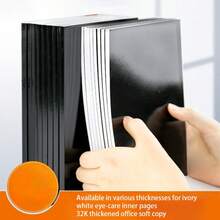A5 Lined Thickened Black Softcover Notebook, Student Homework Book, Meeting Notebook Stationery, 36/48/62/84 Pages/Book, Minimalist Blank Grid And Lined Inner Pages, Suitable For Diary, Study, Back To School Supplies - Simple - View 7
