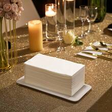 100pcs Thickened Napkins, 15.74x15.74in White Tissues High Absorbency, Holiday Bathroom Decor, Elegant Table Setting, Suitable For Weddings, Parties, Holidays And Special Events, Guest Hand Towels, Home And Commercial Use 1/25/50/100pcs - White - View 5
