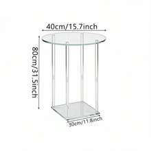 Acrylic Small Round/Rectangular/Curved Side Table, Transparent Coffee Table For Small Spaces, Suitable For Living Room And Sofa, Easy To Assemble, Modern Design - Acrylic - View 7