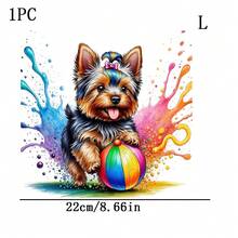 1/2/3/Pcs 約克夏梗幼犬熱轉印貼紙，可水洗且可熨燙，適用於DIY T恤、運動衫、連帽衫、牛仔褲、背包、衣物、抱枕、節日裝飾、縫紉用品 - 多色 - 查看 8