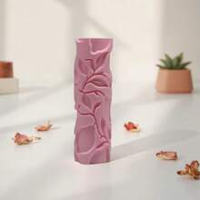 PLA Lemon Vine Leaf Pattern Clay Relief Texture Roller, DIY Pottery Craft Rolling Pin Tool For Polymer Clay, Ceramic, And Embossing – Botanical Nature-Inspired Design For Evergreen Artistic Creations - Lemon Vine Leaves Pink - View 1