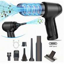 Car Vacuum Cleaner 7.4V 60W Powerful Strong Suction Handheld Mini Portable Wireless Cleaner Home Cleaning Machine - Schwarz - Übersicht 5