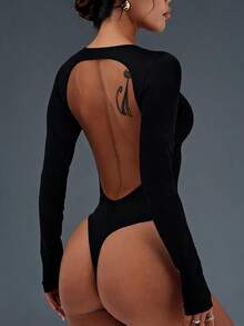 One-Piece Body Shaper Waist Tightening Fitted Style Sports - Black - View 2