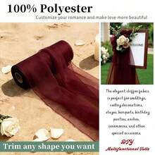 1 Rolle 29,85ft/74,8ft/149,77ft/299,7ft Burgunderroter Tüllstoff, geeignet für Hochzeitstischdecken, DIY-Basteln, Brautschleier/Kleid, Ballett-Tutu, Hochzeitskleid, Tischrock/Zelt, Hochzeitsdekoration, Stuhlrücken-Dekoration, Partyhintergrund, Blumenkranz-Verpackung, Treppengeländer, romantischer Weihnachtszeremonie-Hintergrund und Feiertagsparty-Dekoration - Übersicht 3