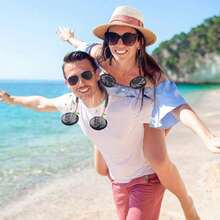 Portable Neck Fan, Handheld Hands-Free Personal Hanging Neck Fan, Cooling Fan, USB Rechargeable (3-Speed Adjustable), Wearable Cooling Head Fan, 360-Degree Free Rotation, Suitable For Sports, Office, Kitchen Gadget, Travel Essential, 1200mAh - Multicolor - View 8