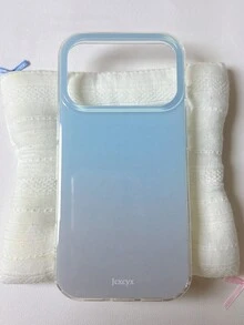 可愛果凍亮面手機殼，適用於 iPhone 17ProMax 17Pro 17 17Air 16 15 14 13 12 Pro Max 11，純色防震軟殼 - 漸變藍 - 查看 3