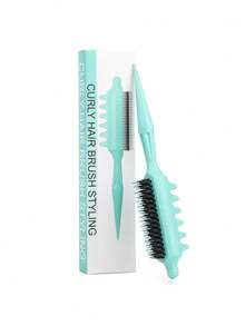 1pc Curly Hair Styling Comb, Curl Definition Detangling Comb With Tail Comb, Root Volumizing Styling Comb, Suitable For Wavy, Curly, Coily Hair, Women & Girls Wet/Dry Hair Styling Tool - Multicolor - View 12