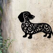 Fun Dachshund 2D Acrylic Wall Decor Ornament, Suitable For Indoor And Outdoor Placement, Ideal For Garden, Yard, Home Space, Balcony And Fence Decoration. Fits Modern Home, Room, Bedroom, Bathroom Decor. Waterproof And Sun-Resistant, Perfect Choice For Wall Decoration And Birthday Gift. - Black - View 3