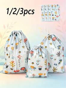 1/2/3pcs Drawstring Storage Bags, Thickened Dust-Proof Bags, Portable Travel Storage Bags, Multi-Purpose Clothing And Shoes Storage Bags, Suitable For Travel, Moving And Home Storage - Multicolor - View 2