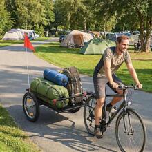 2-In-1 Bike Cargo Trailer & Wagon Cart, Multi-Use Bicycle Trailer With Quick Release 16" Pneumatic Wheels, Kickstand-XY806220 - B71-083V00BK - View 10
