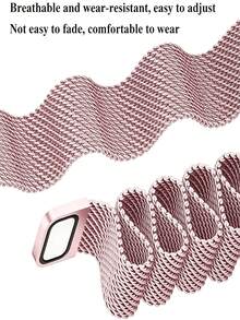 Metal Band Compatible With Galaxy Fit 3, Stainless Steel Braided Loop Replacement Strap, Suitable For Galaxy Fit 3 S-M-R390, Unisex - Galaxy Fit 3 - View 5