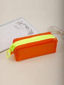 3 Colors Available, Jelly-Like Stationery Organizer! Dopamine Pen Pouch, Minimalist Solid Color Durable Storage Bag, Back-To-School Season Gift - Multicolor - View 16