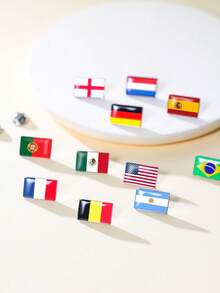 TEAMER 1pc Fashionable Women's Stainless Steel Colorful Flag Brooch Unique Meaningful Exquisite Accessory Commemorative Gift For Friends - Brooch - View 2