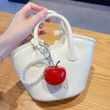 3D Red Apple Keychain Faux Pearl Wristband Charm Cute Backpack/Handbag Charm Stylish Fruit Keychain Women's Party/Holiday Gift - Multicolor - View 10