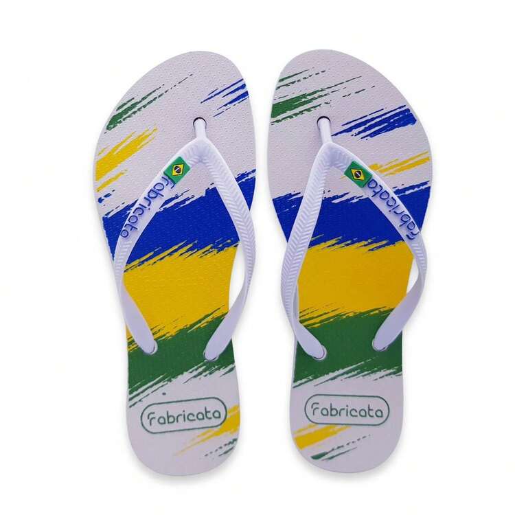 FABRICATA Kit Of 6 Pairs Of Women's Slim Flat Flip-Flops, Comfortable And Lightweight, With Brazil Flag Design F06 - 多種顏色 - 查看 5