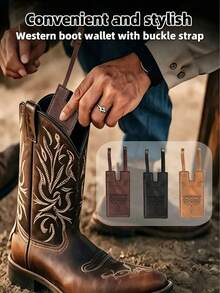 Novel Western Boot Style Wallet - With Snap Closure, Compact And Portable Small Wallet, Women's Multi-Functional Storage Wallet, Unique Card Holder, Card Clip, Coin Purse, Mini Wallet, Perfect For Outings, Dancing And Daily Use - Multicolor - View 5
