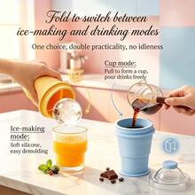 2026 Silicone Ice Cube Mold Cup 2-In-1, Portable Lid Iced Coffee Cup, Leak-Proof Smoothie Cup Mold, Suitable For Home, Fitness, Outdoor, Reusable With Straw - View 2
