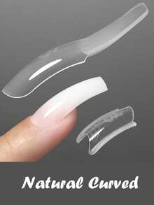 240 pièces Pointes d'ongles sandwich double face originales, forme longue, 15 tailles, moules d'ongles double face, convient pour le gel de construction, extension rapide des ongles, moules d'ongles en gel polymère, outils de salon de manucure - Multicolore - Voir 8
