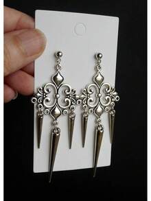 Pendientes góticos de plata con filigrana puntiaguda - AQ-3740 - Ver 7