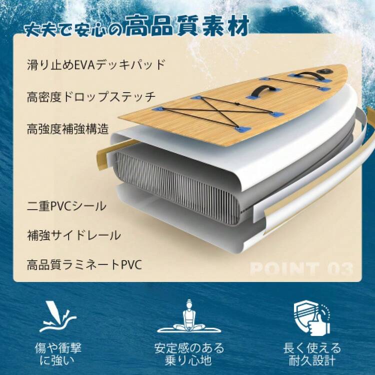 Surfboards - Blau + Holz + PVC - Übersicht 7