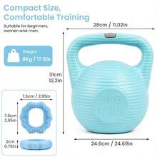 Shoze Versatile Home Fitness Bundle Fillable 8kg Kettlebell Pair Grip Rings Custom Weight Yoga Strength Training Gear - Blue - View 4