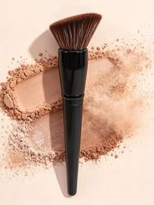 1pc Ultra Soft Large Powder Brush, Professional Face Makeup Brush For Flawless Base And Blush Effect, Synthetic Bristles, Black Handle, Fluffy Makeup Brush, Professional Powder/Blush Brush For Airbrushed Finish - Multicolor - View 3