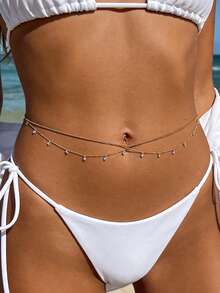 HOTNICE Biquíni sexy de várias camadas em estilo boêmio com franjas, corrente na cintura e joia para a barriga, ideal para praia, férias e festas no verão. - Corrente de cintura - 1 - Ver 10