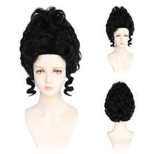 Multi-Color European Court Style Heat Resistant Wig, Rococo Retro Tall Updo With Loose Curls, Ideal For Halloween, Period Cosplay, Stage Performances & Themed Shoots, Elegant Voluminous Costume Wig - Multicolor - View 13