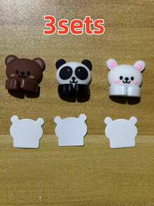 1pc Random Style Multifunctional Sweet Bear Cable Management Desktop Organizer, Cute Desktop Multifunctional Cable Winder With Practical Hooks And Clips, Suitable For Mouse Cable/Headphone Cable, Data Cable Fixing, No-Nail Organizing Tool For Table And Drawer Storage, Cable Management, Desk Organization, Suitable For Students And Adult Homes, Bedroom, Living Room, School, Dorm, Office - Multicolor - View 12