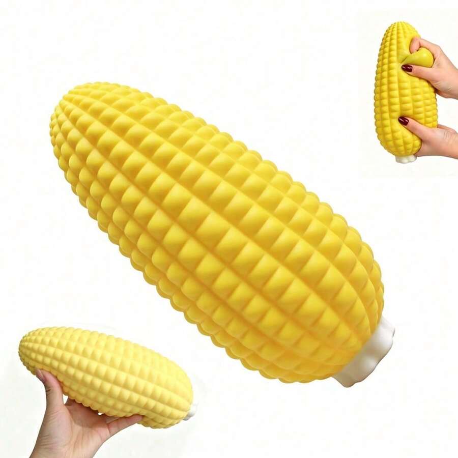 超大 26cm 逼真玉米捏捏樂玩具,巨型壓力緩解擠壓玩具,手捏式焦慮緩解水果玩具 - 彩色 - 查看 1