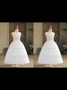 1 件女式白色三层钢圈新娘婚纱衬裙，蓬松裙撑，优雅三环婚纱衬裙，可手洗，适合婚纱、礼服、婚礼派对宾客、表演、角色扮演、洛丽塔风格、舞蹈秋季女士服装 - 白色 - 查看 9