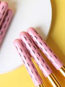 30pcs Solid Pink Eyelash Cleaning Brushes, Multi-Functional Deep Pore Cleaning Brushes For Nose, Used For Facial Cleansing, Blackhead Removal, Home Bedroom Daily Skincare Cleaning Tool, Ideal Gift For Friends - Multicolor - View 5