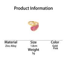 1pc Creative Design Metal Color-Block Summer Vacation Beach Style Handmade Drip Oil Pink Geometric Women's Ring - Multicolor - View 6