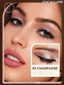 FOCALLURE 2g Cream Eyeshadow Stick, Matte & Shimmer Eye Highlighter, High Pigment Smudge-Proof Eyeshadow Pencil, Long-Lasting Eyeshadow Highlighter Makeup - #02 CHAMPAGNE - View 2