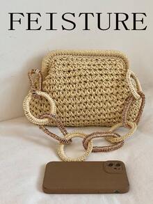 2026 Spring/Summer New Women's Woven Hard-Shell Handbag - Beige - View 4
