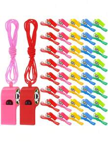 24pcs Random Color Inflatable Dragon Cheerleading Props & Referee Whistle, Football Pattern Party Whistle, Football Theme Sports Party Set, Football Referee Whistle, Suitable For Birthday Party Or Football Match, Also Can Be Used For Birthday Party, Wedding, Cheerleading Performance, Gifts, Party Favors, Halloween Decorations - A - View 3