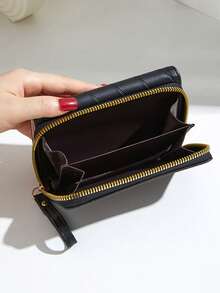 New Korean Style Minimalist Portable Multi-Slot Cute Coin Purse Unisex Three-Fold Short Wallet - Black - View 5
