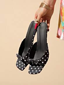 2026 Spring/Summer New Women's Mule Style High Heel Sandals - Black - View 7