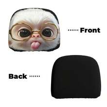2pcs Cute Monkey With Glasses Car Headrest Covers, Car Interior Decoration Accessories, Soft And Comfortable, No Filling Material, Suitable For Long-Distance Travel And Daily Commute, Gift For Friends And Family - 2pcs - View 8