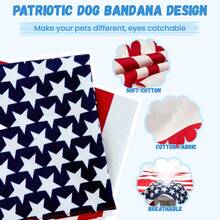 2 Packs, Triangle Reversible American Flag Pet Patriotic Scarf For Boy And Girl, Premium Durable Fabric, Medium And Large Dogs (Large) - Red and White - View 7