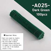 100/200支大容量 DIY 絨毛管毛絨棒 附教學影片 62色 毛茸茸手工藝材料 手作藝術裝飾 蓬蓬球用 - 彩色 - 查看 10