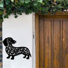 Fun Dachshund 2D Acrylic Wall Decor Ornament, Suitable For Indoor And Outdoor Placement, Ideal For Garden, Yard, Home Space, Balcony And Fence Decoration. Fits Modern Home, Room, Bedroom, Bathroom Decor. Waterproof And Sun-Resistant, Perfect Choice For Wall Decoration And Birthday Gift. - Black - View 2
