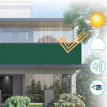 Pembatas Privasi Taman, Penutup Pagar Balkon Tahan Lama, Kain Pelindung Matahari dengan Perlindungan UV 90%, Termasuk Aksesoris Pemasangan Seperti Tali dan Pengikat Kabel, Tahan Sobek, Mudah Dipasang, Cocok untuk Taman, Balkon, dan Halaman. - Hijau - View 6