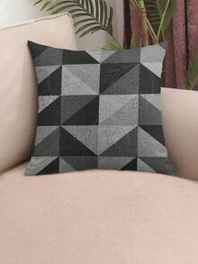 4 Cushion Covers, Various Combinations, 45x45 Cm - AL - 黑灰色三角形 - 查看 2