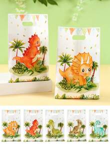10/25/50 piezas Bolsas de regalo con estampado de dinosaurio, bolsas para envolver regalos, bolsas de tela, bolsas de recuerdos para fiestas con patrón de dinosaurio de dibujos animados, decoraciones de cumpleaños, suministros para fiestas de cumpleaños con tema de dinosaurio, bolsas de recuerdos para baby shower, suministros para fiestas de primer cumpleaños, suministros para fiestas de revelación de género, decoraciones para fiestas de bebé niño y niña, suministros para baby shower, decoraciones para fiestas de primer cumpleaños, recuerdos para fiestas - Dinosaurio de dibujos animados - Ver 8