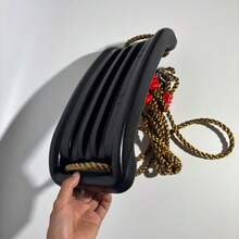 1件趣味健身戶外鞦韆，鞦韆座墊，感官繩索鞦韆，樹鞦韆套件配件，圓盤鞦韆板，後院鞦韆，室內/戶外攀爬架運動戶外遊戲玩具 - 黑色 - 查看 9