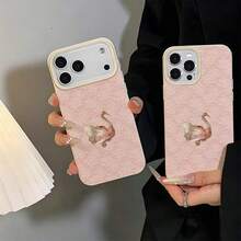 1pc TPU Material Vintage Pink Tone Lace Swan Pattern Phone Case Compatible With IPhone 17 Pro Max/17/16 Pro Max/15/13/12/11/ S20 FE/A15/S24/A55/ Note 11/Note 12/Note 13 Pro Full Coverage Shockproof Soft Shell Protective Cover - White - View 2