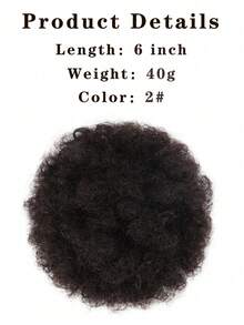 Extensión de cola de caballo con cordón para afro puff sintético, moño de cola de caballo con cordón con clip, Halloween - Multicolor - Ver 3