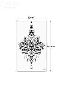 2Pcs Sketch Henna Temporary Tattoos With Hand-Held Rose Patterns. Non-Reflective, Lifelike Tattoo Effect. Fit Arms, Back And Spine. Ideal For Daily Use, Lasts 3-5 Days. - Black - View 5